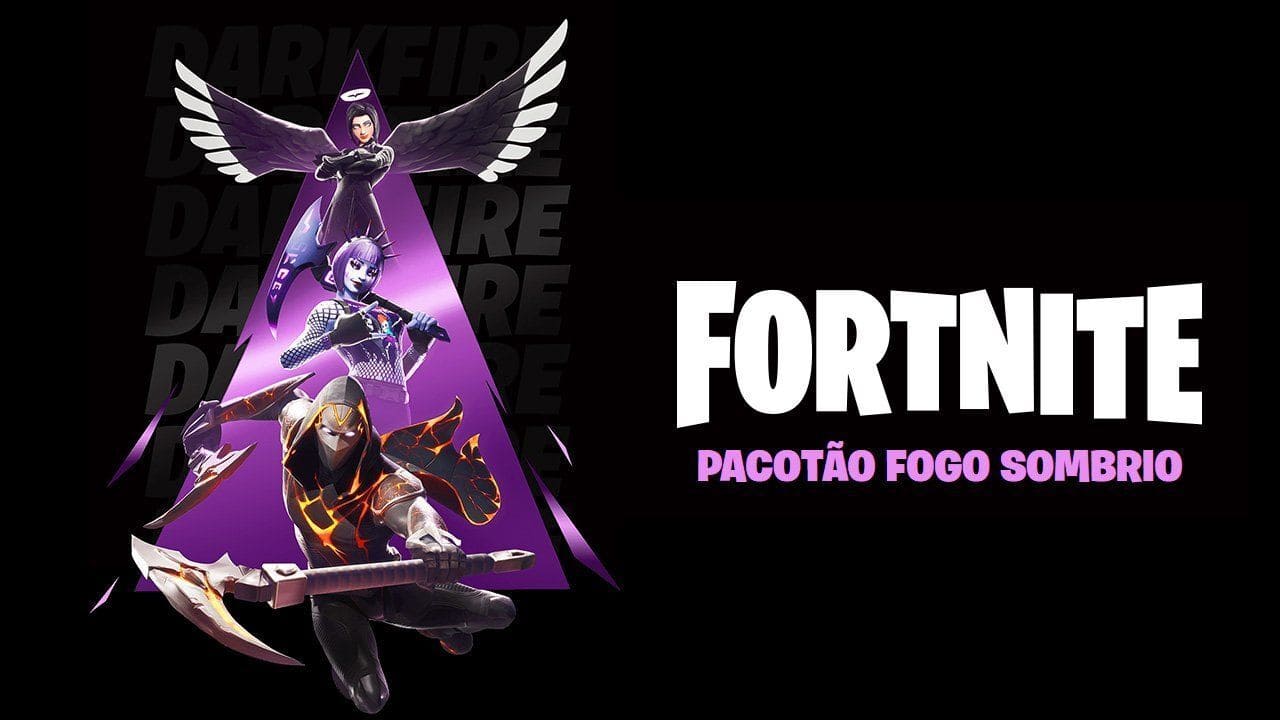 Jogo Fortnite Novo Pack Pacotao Fogo Sombrio para Xbox One em