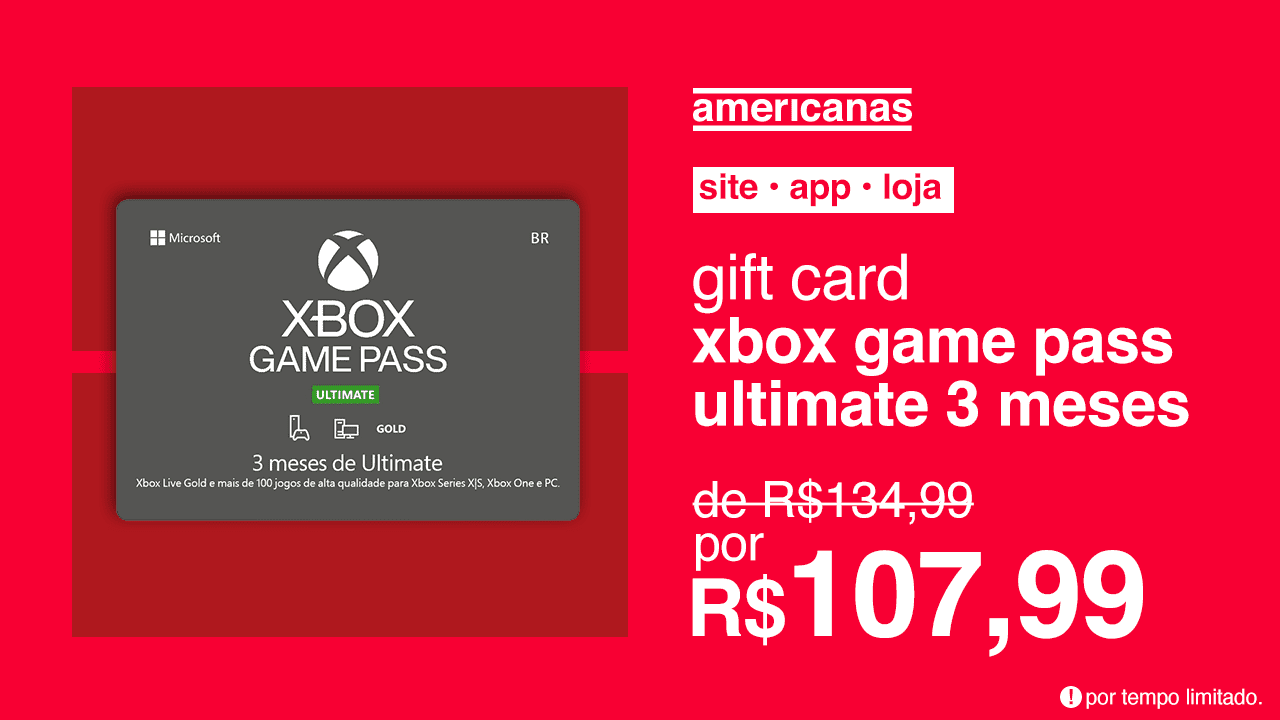 Americanas - Cartão XBox Game Pass Ultimate 3 meses! 😀🎮 #lojasamericanas  #xbox