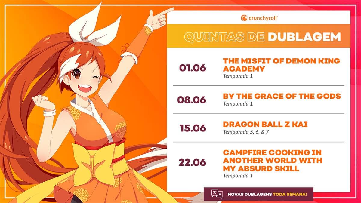 Animes que ganham dublagem na Crunchyroll em Junho de 2023