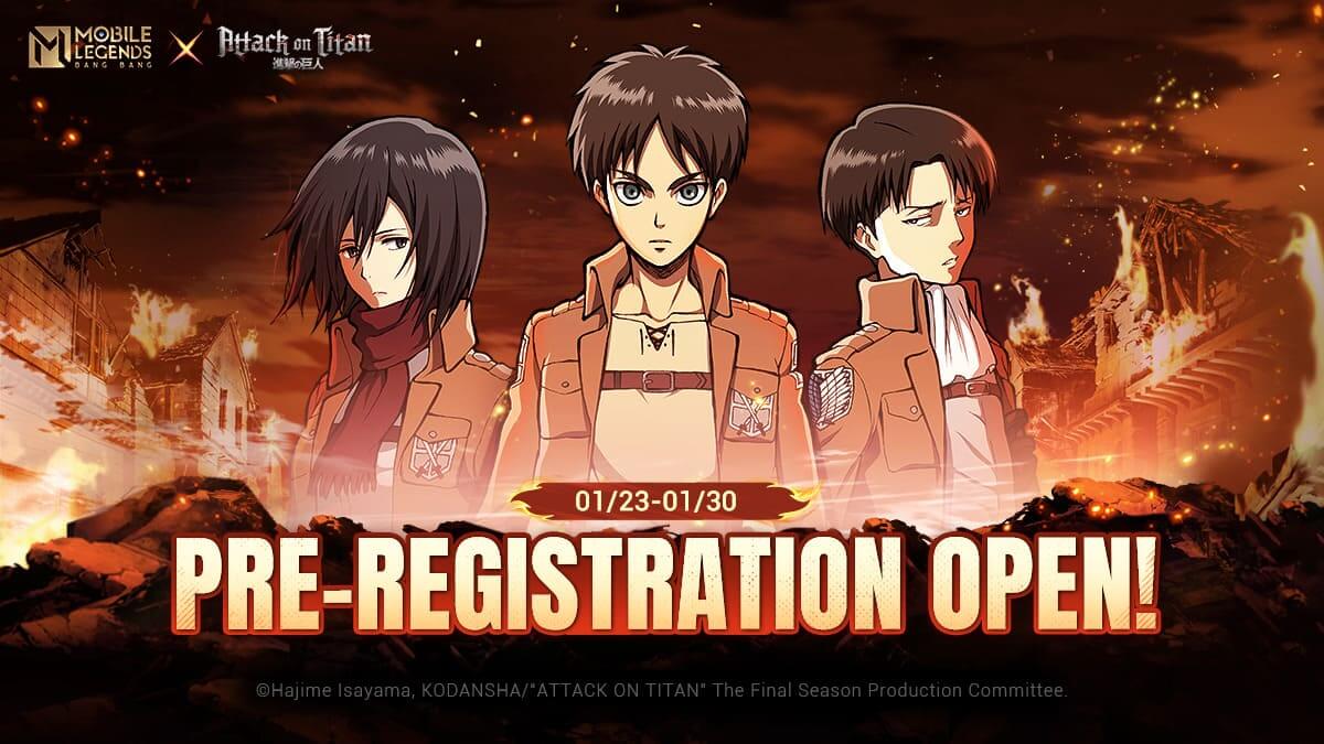 Mobile Legends Bang Bang e Attack on Titan