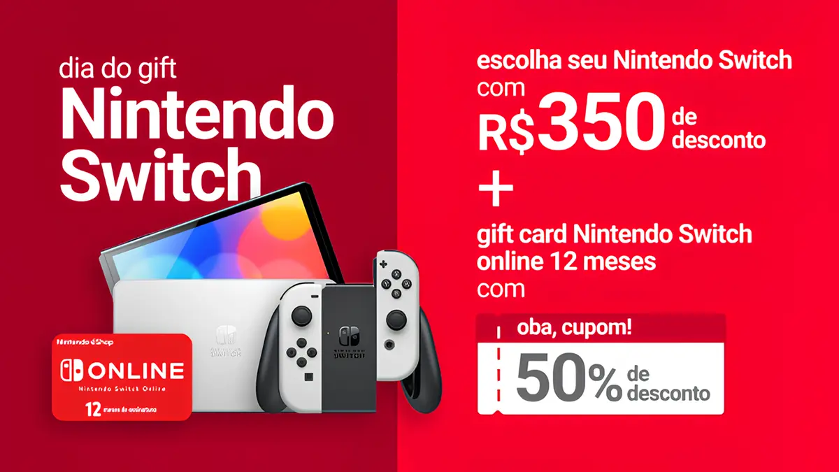 Nintendo Switch Online com 50% de desconto