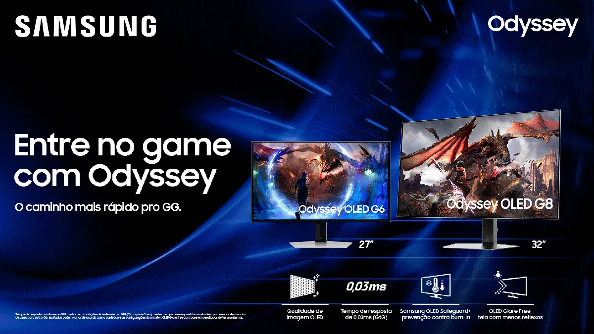Monitores Odyssey OLED G6 e o Odyssey OLED G8